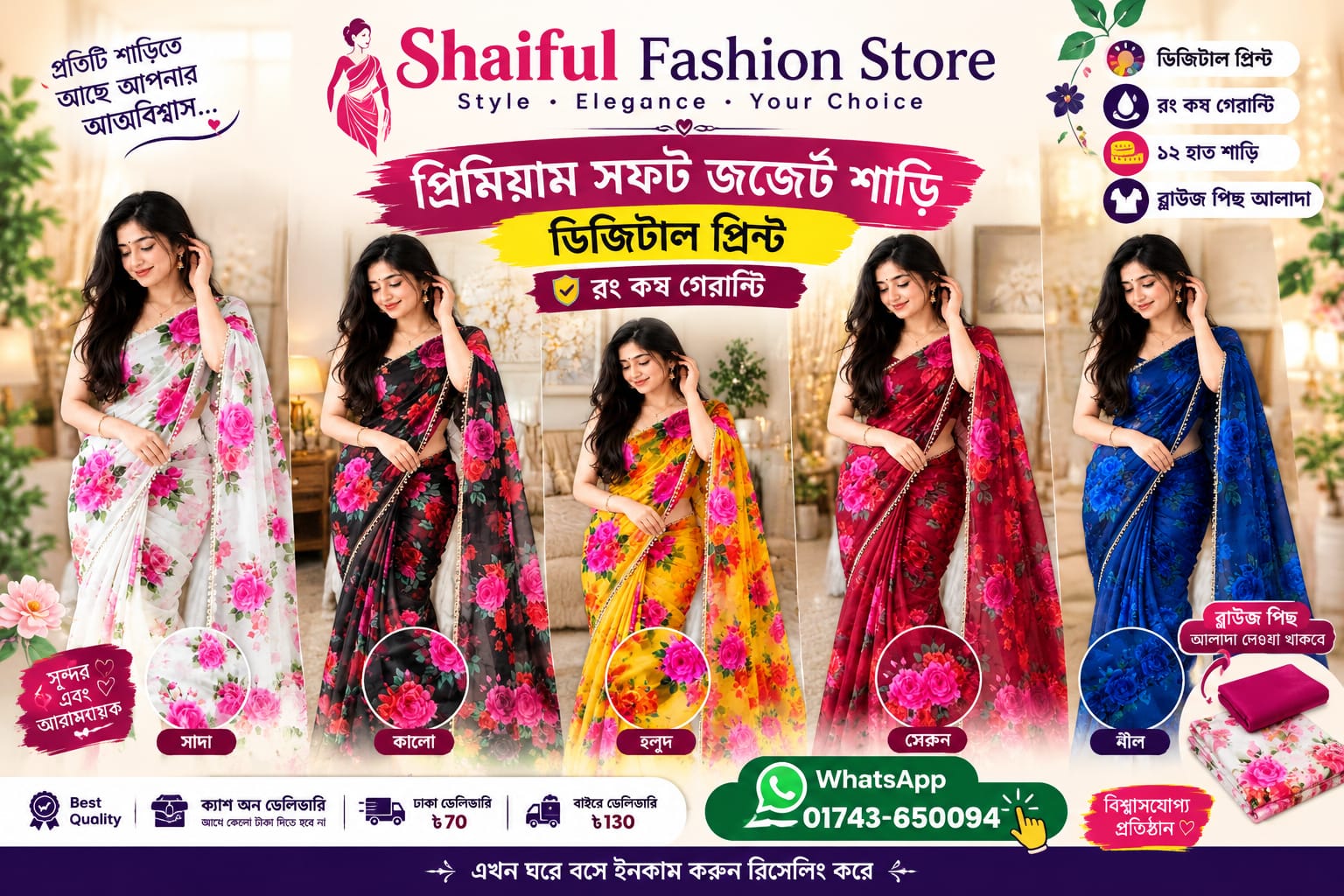 New Hit Digital Print Saree  Soft Premium Jorjet